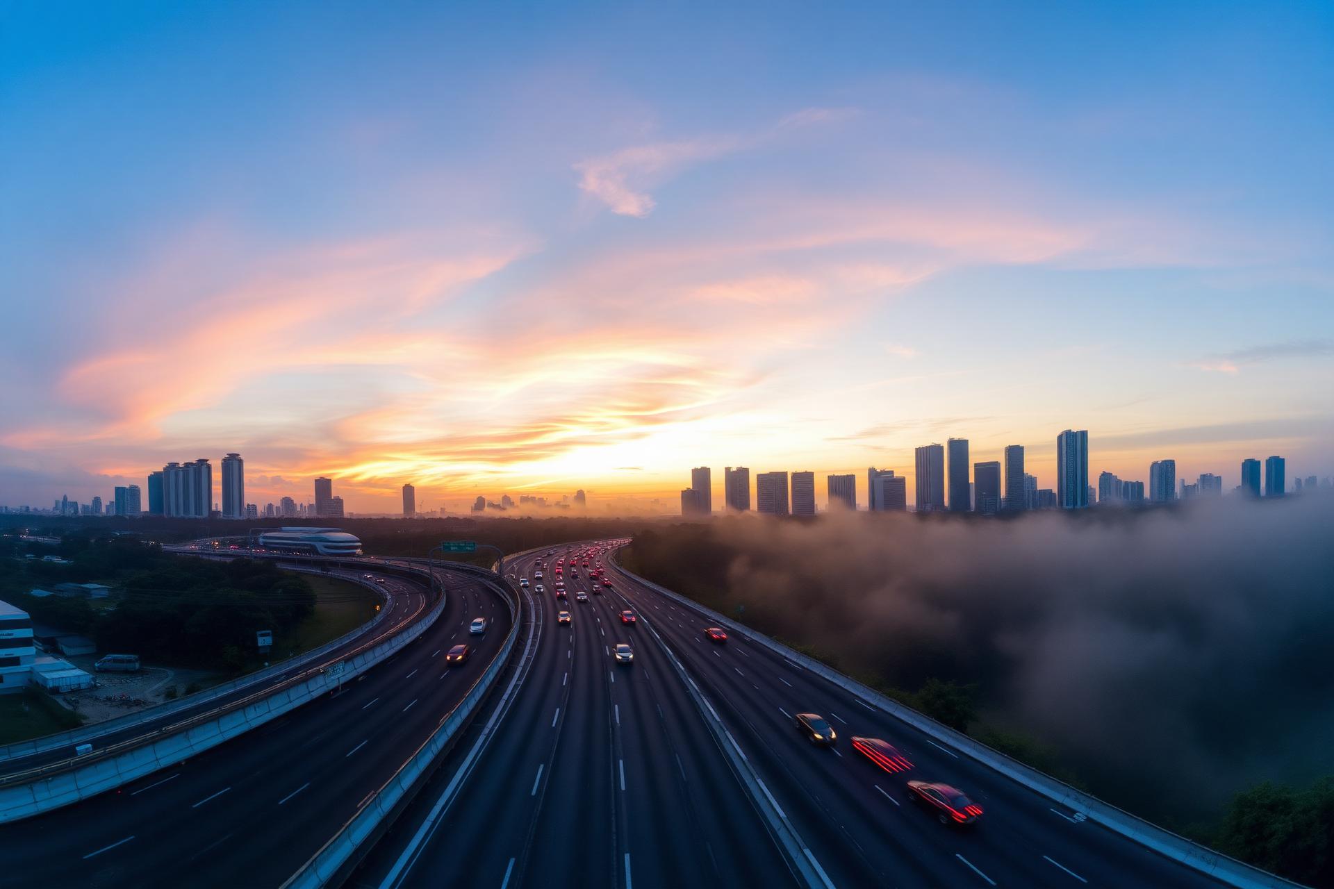 Jalan Tol Becakayu saat senja